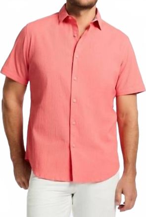 Robert Graham Thresher Short Sleeve Woven Shirt In Coral