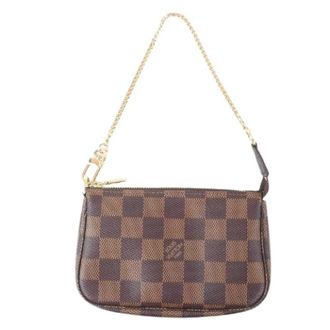 Louis Vuitton Pre-owned Mini Bags, female, Brown, Size: ONE SIZE Pre-owned Mini Pochette Accessoires Damier Ebene Pouch