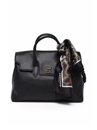 Ermanno Scervino Violet Handbag With Structured Silhouette And Decorative Scarf
