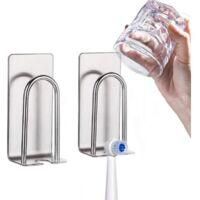 OEM Soporte Para Cepillos De Dientes, 2 Paquetes Autoadhesivos, Acero Inoxidable Sus 304, Gancho Para Cepillos De Dientes El&eacute;ctricos, Soporte De Pared Par