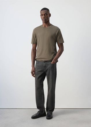 Mango T-shirt regular-fit 200 gsm grigio visone - Uomo - XXL - MANGO MAN