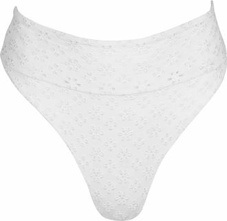 SOAH Womens Eyelet Erica Bikini Bottoms In White