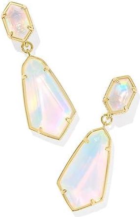 Kendra Scott Hallie Convertible Drop Womens Earrings Earring Gold Opalite Illusion, Brass