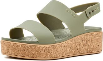 Crocs Brooklyn Cork Low Wedge Womens Sandals Cargo : 10 M, Synthetic