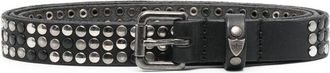 HTC Black Los Angeles Smooth Silver Studded Belt