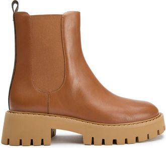 Michael Kors Womens Asher Flat Bootie Boots - Brown Leather - Size UK 5