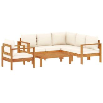 vidaXL 5 Piece Garden Sofa Set with Cushions Solid Wood Acacia vidaXL