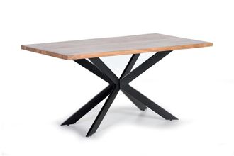 Giner&Colomer Mesa de comedor en madera acacia natural y patas de metal negro