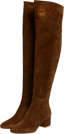 Generic Womens Suede High Heel Long Boots Round Toe Vintage Over-The-Knee Boots