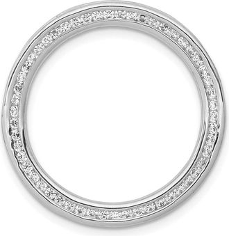 Diamond2Deal 14K White Gold Lab Grown Diamond Circle Pendant (0.50ct, VS, G-H)