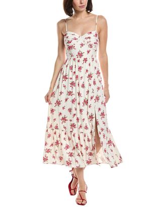 ASTR the Label Astr The Label Pleated Bust Linen-Blend Maxi Dress