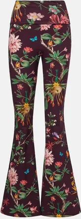 La DoubleJ Pantaloni flared Meditation in misto cotone con stampa floreale