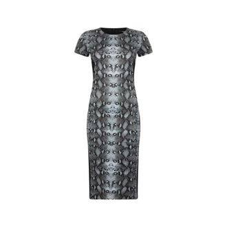 Roberto Cavalli Midi Dresses, female, Black, Size: L Snake Print Midi Dress