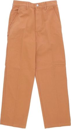 Obey Hoge Taille Bruine Timmerman Broek - Dames - Straight fit broeken - Bruin - W26 - Katoen - Broeken
