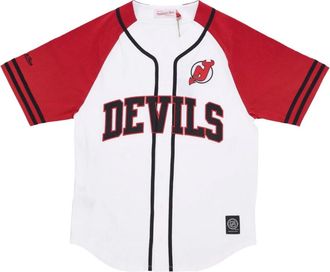 Mitchell & Ness NHL Oefendag Knoopsluiting Jersey - Heren - Fitness - Veelkleurig - XL - Katoen - Fitness