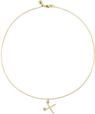 Monica Vinader Diamond Initial Pendant Necklace in 18K Gold Vermeil X at Nordstrom