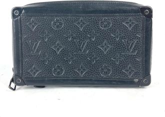 Louis Vuitton Black Leather Clutch Bag Pouch (Pre-Owned)