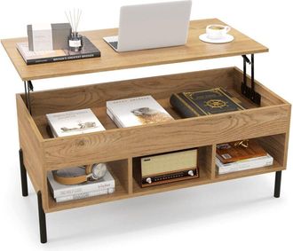 Costway LiftTop Coffee Table Living Room Central Table w/Lifting Tabletop Cocktail Table