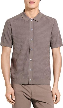 Theory Cairn in Cotton Short Sleeve Shirt in Morel at Nordstrom, Size Xx-Large
