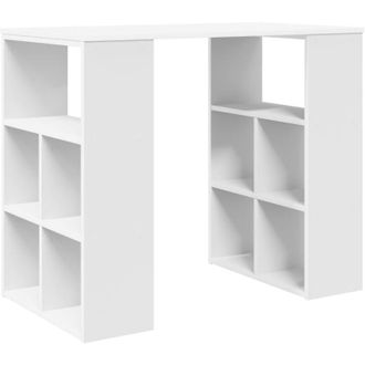 vidaXL Desk with Shelf White 90 x 50 x 75 cm Engineered Wood Vidaxl