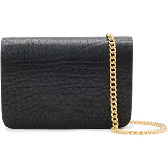 AllSaints The Honore Leather Cardholder in Black at Nordstrom Rack