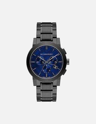 Burberry Mens Burberry BU9365 Chronograph The City Gun Metal Mens Watch - Blue