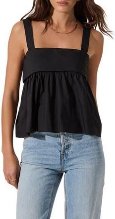 ASTR the Label Cotton Babydoll Tank in Black at Nordstrom Rack, Size X-Small