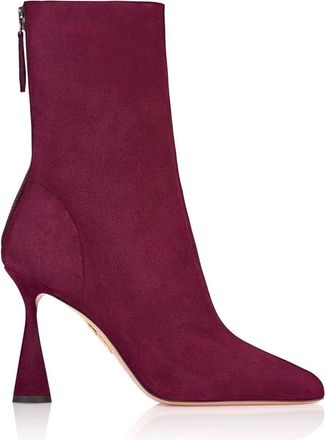 Aquazzura Schoenen, Dames, Paars, 39 1/2 EU, Leer, Amore Bootie 95