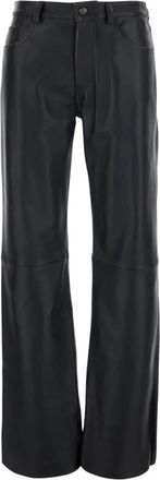Mauro Grifoni Broeken - Dames - Leren Broeken - Zwart - XS - Broeken