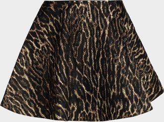 Ganni Metallic Cloque Mini Skirt