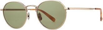 Garrett Leight OCAMPO SUN BG-EMT/SFGRN Mens Sunglasses Gold Size 49