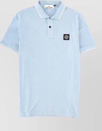 Stone Island short sleeve polo collar cotton shirt