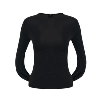 Alexander Wang Alexander Wang, Blouses, female, Black, Size: M Drape Back Long Sleeve Top