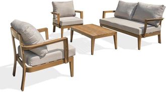 DCB Garden PORTOFINO - Salotto da giardino 4 posti in alluminio effetto legno - DCB GARDEN