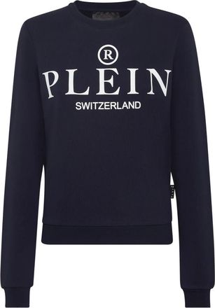 Philipp Plein Round Neck LS Iconic Sweatshirt - Dames - Sweatshirts - Blauw - XL - Katoen - Hoodies & sweatvesten