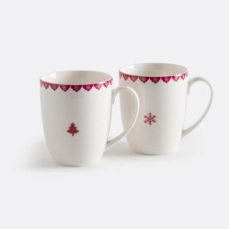 La Redoute Interieurs Set van 2 porseleinen mokken, Flocani