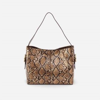 Hobo Render Shoulder Bag In Golden Snake