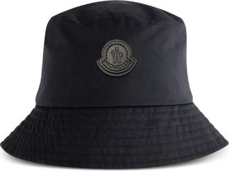 Moncler Cappello bucket con placca logo - Blu