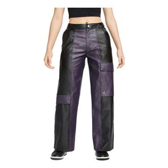 Air Jordan (WMNS) Air Jordan Splicing Multiple Pockets Colorblock Buckle Straight Casual Pants/Trousers Purple DJ2720-010