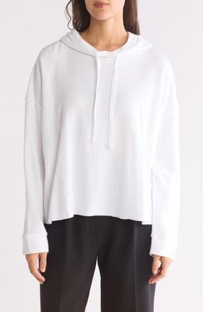 Eileen Fisher Organic Cotton Cropped Hoodie in White at Nordstrom Rack, Size Xx-Small