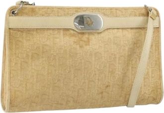 Dior Pre-owned Shoulder Bags, female, Beige, Size: ONE SIZE Pre-owned Trotter Canvas Shoulder Bag