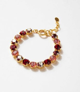 La Vie Parisienne Womens Crystal Chain Bracelet In Red