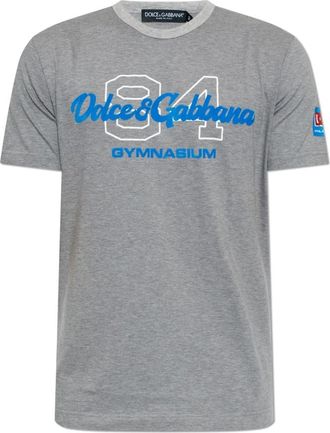Dolce & Gabbana Printed T-Shirt - Heren - T-shirts - Grijs - L - Katoen - Tops