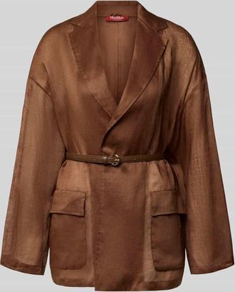 Max Mara Relaxed Fit Longblazer mit Reverskragen Modell FATTO in Mittelbraun, Gr&ouml;&szlig;e 34