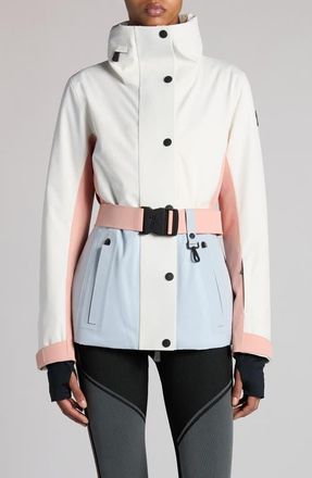 Moncler Hainets Colorblock Ski Jacket in Talco/Alluminio at Nordstrom, Size 2