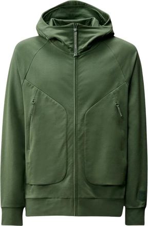C.P. Company C.p. Company, Jassen, Heren, Groen, M, Katoen, Metropolis Series Stretch Fleece Full Zip Hooded Sweatshirt