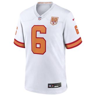 Nike Baker Mayfield Tampa Bay Buccaneers 50th Season Nike Mens NFL Game Jersey in White | 67NM0E868BF-AW6