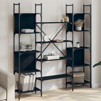 Berkfield Home Bookshelf Black 155.5x24x166.5 cm Engineered Wood