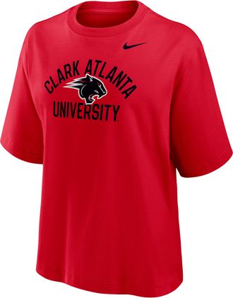 Nike Womens College (Clark Atlanta University) Boxy T-Shirt in Red | W11668CLAU26-RED