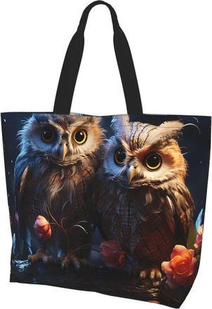 Generic Owls Shoulder Bag Durable Shopper Bag Foldable Shopping Bags For Travel Beach Daily Use